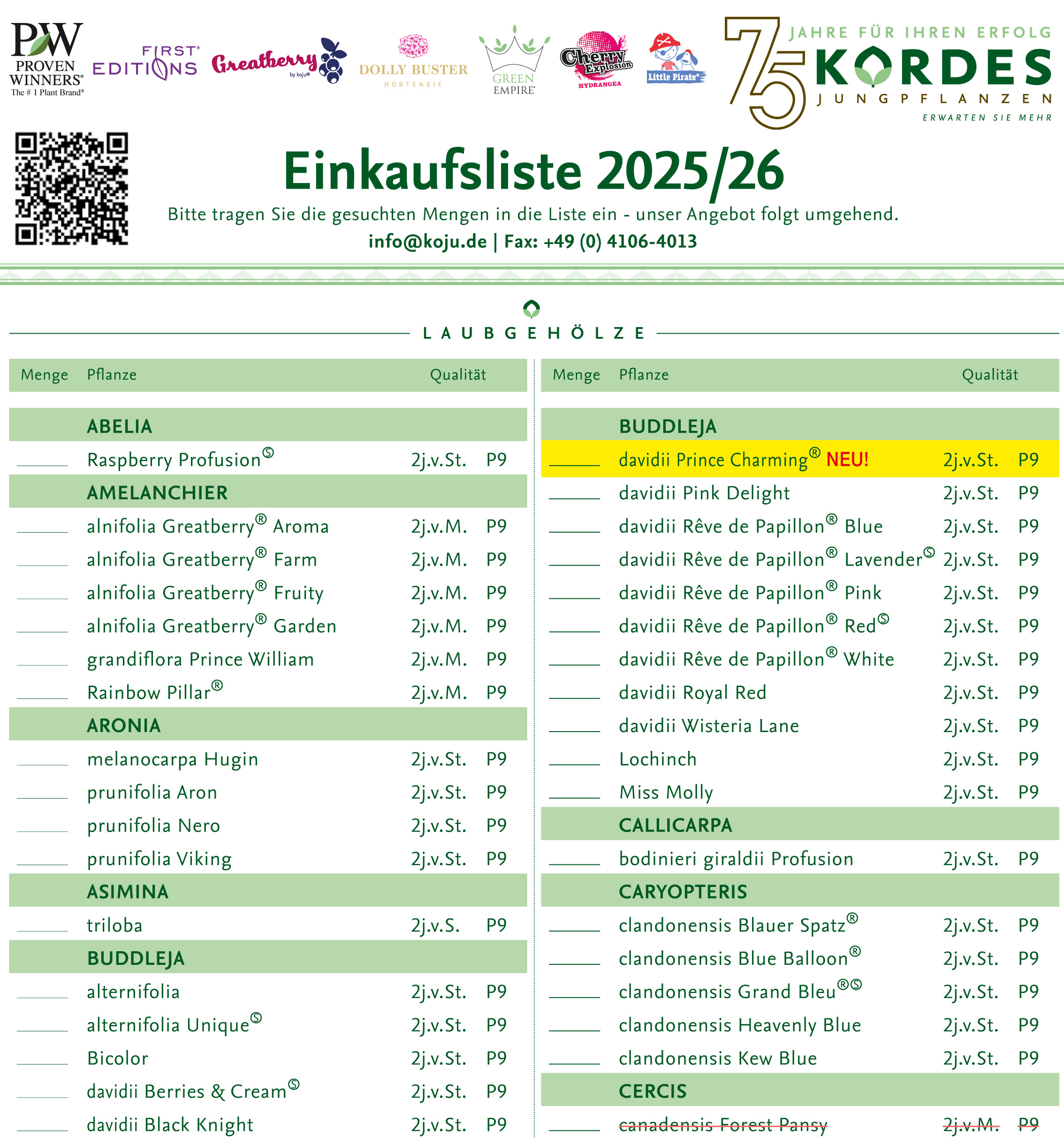 Aktueller Bestand - jetzt anfragen!